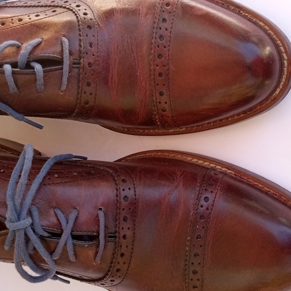 Aston Grey Men's leather Oxfords, 9.5,  Burgundy Brown, Pre-owned - Picture 11 of 14